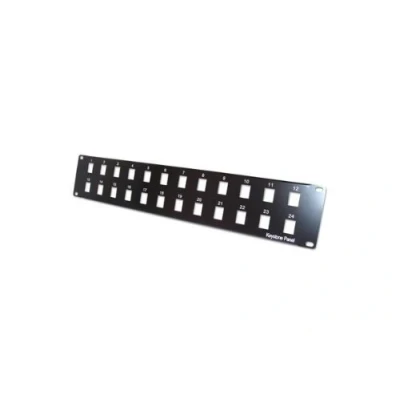 Afbeelding van Tecline Moduledrager voor 24 Keystone aansluitbussen, 48,30cm (19&quot;), Zwart het opzetten van een, Accessoires serverkasten,