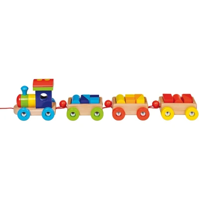 Afbeelding van Goki Houten Trein met Blokken