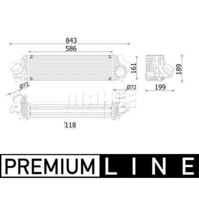 Afbeelding van Intercooler, inlaatluchtkoeler MAHLE CI 610 000P