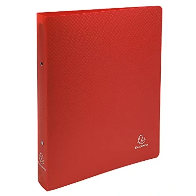 Afbeelding van Exacompta Ref. 54695E set van 5 OPAK halfstijve mappen 2 ronde ringen diameter 30 mm rug 40 buitenafmetingen: 32 x 26,8 cm DIN A4 Maxi kleur: rood