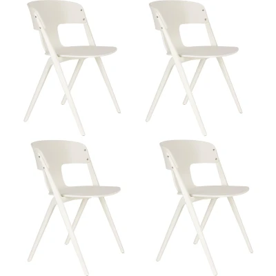 Afbeelding van Zuiver Horizon Tuinstoelen stapelbaar Kunststof Off White Set van 4
