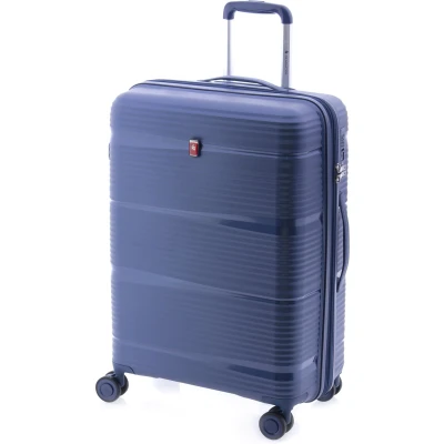 Afbeelding van Gladiator Bionic Middelgrote Koffer 65 cm 65/80 liter Expandable TSA slot Eco Friendly Recyclebaar PP Blauw