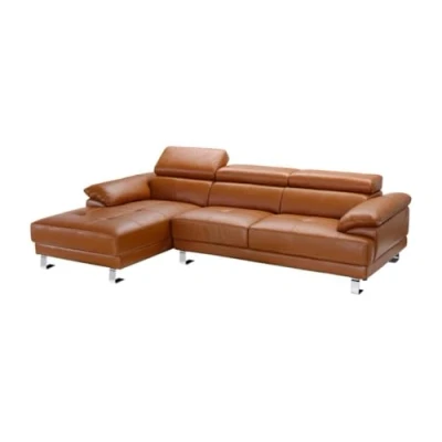 Afbeelding van LINEA SOFA Leren hoekbank EXCELSIOR II karamel bruin Hoek links L 265 cm x H 74 D 165