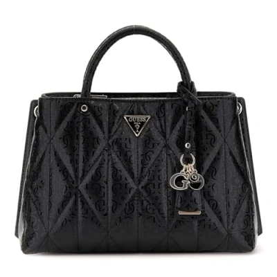 Afbeelding van GUESS handtas schoudertas Aldina Girlfriend Satchel Black zwart