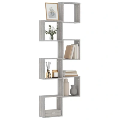 Afbeelding van vidaXL Wandschappen kubus 6 st 30x15x30 cm grijs sonoma