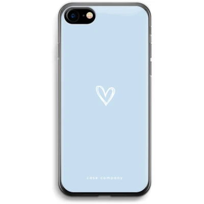 Afbeelding van Case Company® hoesje geschikt voor iPhone 7 Klein Hart Blauw Soft Cover Telefoonhoesje Bescherming aan alle Kanten en Schermrand