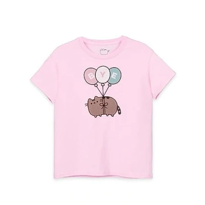 Afbeelding van Pusheen Big Girls Roze T shirt met korte mouwen Playful Bye Balloon Design Schattige Merchandise Comfortabel &amp; Stijlvol Perfect cadeau voor Lovers,