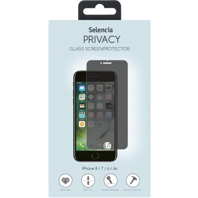 Afbeelding van Selencia Screenprotector Geschikt voor iPhone SE (2020) / 8 7 6s 6 Privacy Tempered Glass Gehard Glas