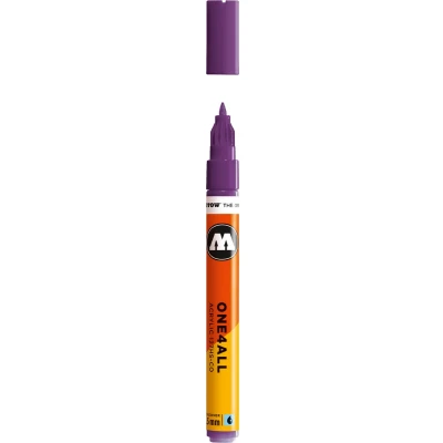 Afbeelding van Molotow ONE4ALL 127HS CO 1,5mm Marker Paars Geschikt voor vele oppervlaktes zoals canvas, hout, steen, keramiek, plastic, glas, papier, leer...