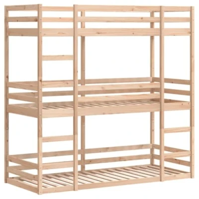 Afbeelding van vidaXL Stapelbed 3 persoons massief grenenhout 80x200 cm