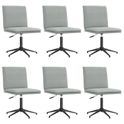 Afbeelding van vidaXL Eetkamerstoelen 6 st fluweel lichtgrijs