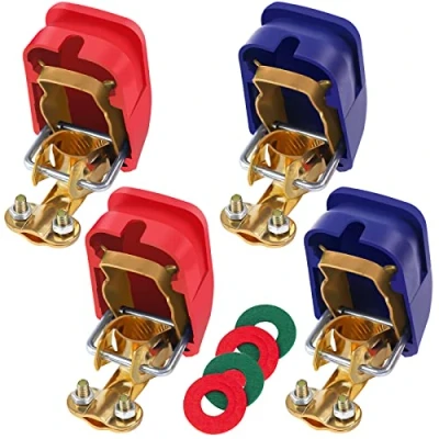 Afbeelding van Bolatus 2 paar 12 V auto accuklemmen snelle autoaccuklemmen (rood en blauw)