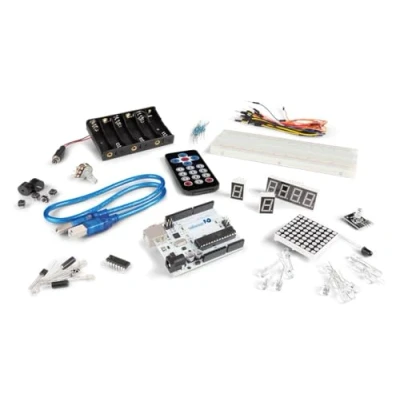 Afbeelding van Whadda Complete Arduino® starterskit voor beginners, leer de basis van elektronica met breadboard, leds, weerstanden, zoemers, infraroodsensoren en meer, ideaal DIY projecten educatieve doeleinden