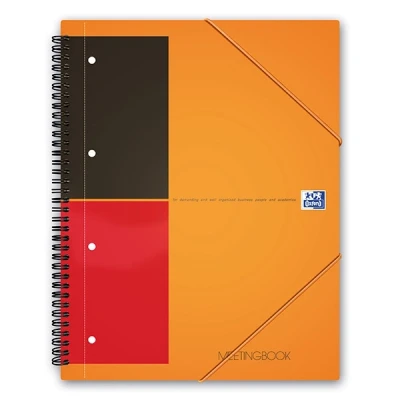 Image de Oxford International Meetingbook cahier à spirale A4+ ligné 80 g/m² feuilles orange