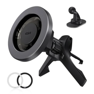 Afbeelding van ESR HaloLock Ventilatierooster MagSafe Telefoonhouder Auto Grijs