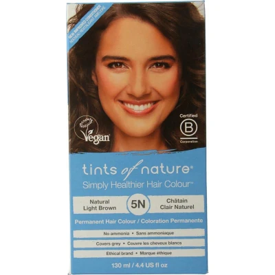 Afbeelding van Tints of Nature Natural Light Brown Permanent Hair Dye 5N Nourishes &amp; Covers Greys Single Pack