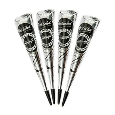 Afbeelding van FADEDA Golecha Fast Heena magische kegels, 4 stuks, zwart, zonder mengen, PPD vrij, 125 g, zwart