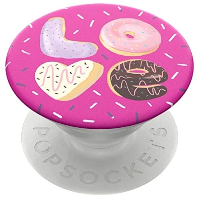 Afbeelding van PopSockets PopGrip houder en handgreep voor smartphone tablet met verwisselbare top Love Donut