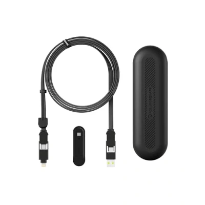 Afbeelding van Rolling Square inCharge XL 200 cm USB kabel C snel opladen, 100 W universele 6 in 1 oplader voor mobiele apparaten met + Lightning en micro USB, ideaal als cadeau heren, zwart