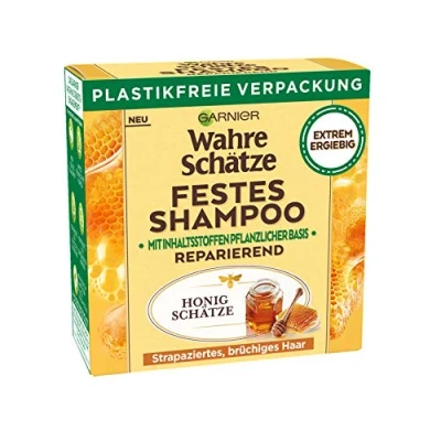 Afbeelding van Garnier Honing Repair Shampoo met bijenwas, versterkend, beschermt en verzorgt beschadigd breekbaar haar, echte schatten, 60 g