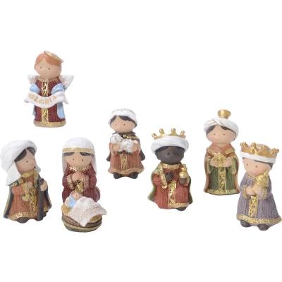 Afbeelding van Kerststal figuren 8 delig 8cm hoog