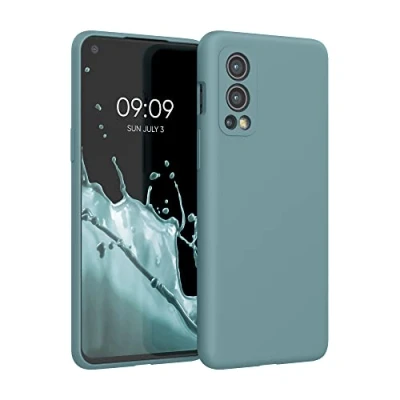 Afbeelding van kwmobile telefoonhoesje geschikt voor OnePlus Nord 2 5G Hoesje met siliconen coating Smartphone case in antieksteen