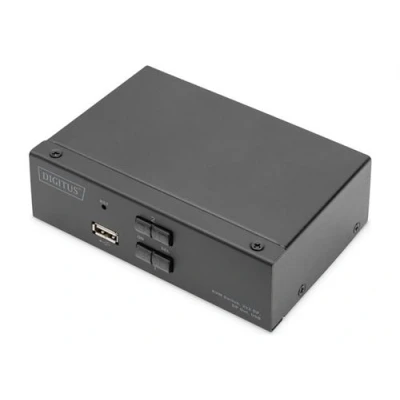 Image de DIGITUS Commutateur écran clavier souris/audio 2 x KVM / audio 1 utilisateur local de bureau