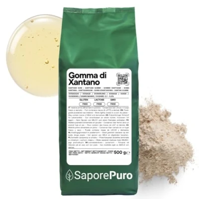 Afbeelding van Saporepuro Xanthaangom poeder 500 g ideaal voor ijs, sauzen, garnering, sorbets, gels, pizza, mixologen, moleculaire keuken, 100% puur