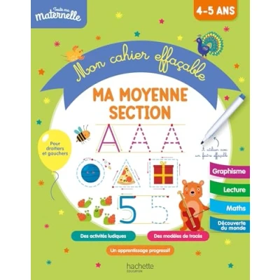 Afbeelding van MON CAHIER EFFACABLE MA MOYENNE SECTION 4 5 ANS