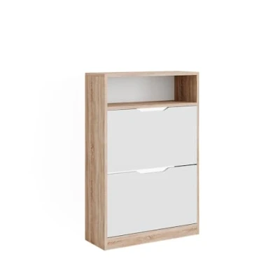 Afbeelding van Vicco Luca Schoenklaprek 59 x 89.5 cm met 2 compartimenten Wit/Sonoma