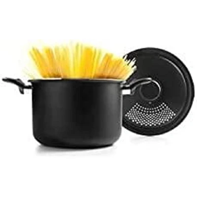 Afbeelding van IBILI Pastapan met afdruipdeksel, 22 cm, aluminium, antiaanbaklaag, geschikt voor inductie