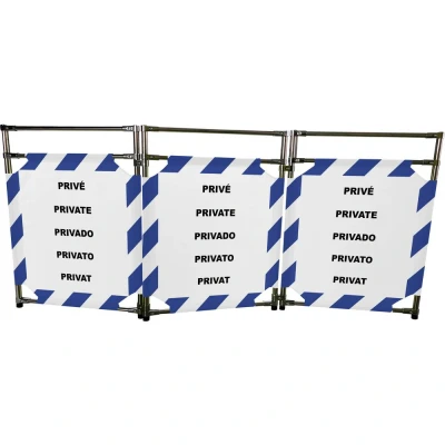 Afbeelding van VISO TRAVO128PRIV Versperring Driedelig inoxbarrière PRIVÉ/blauw (b x h) 1700 mm 1000