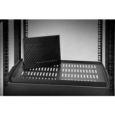 Afbeelding van Renkforce RF 3432152 19 inch Apparaatbodem voor patchkast 1 HE Geschikt kastdiepte: vanaf 400 mm Zwart