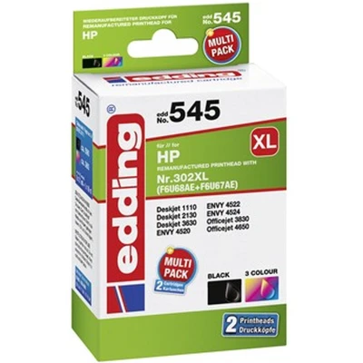 Afbeelding van Edding Inktcartridge vervangt HP 302XL, F6U68AE, F6U67AE Compatibel Combipack Zwart + kleur 18 545