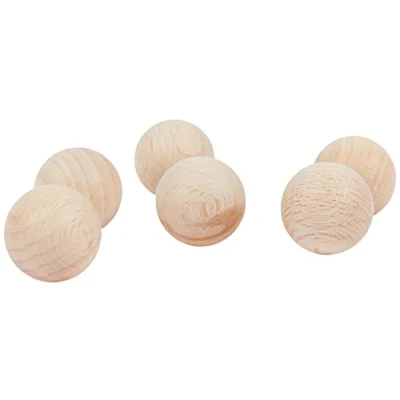 Afbeelding van Rayher 6252400 houten ballen, ruw, diameter 25 mm, voor handwerk, niet doorboord, 6 stuks