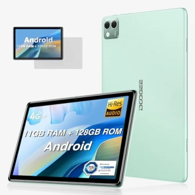 Afbeelding van DOOGEE T10S Android 13 Tablet, 11 GB RAM + 128 ROM (1 TB TF), Octa Core, 6600 mAh accu, 8 MP camera, 1200 x 1920 FHD Display Tablet PC Dual 4G LTE, 2.4/5G WiFi, Widevine L1, GPS, BT5.0