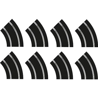 Afbeelding van Scalextric C8196 R2 Curve 8 stuks railverlengingen vervangt C8556 na uitputting track en baanaccessoires