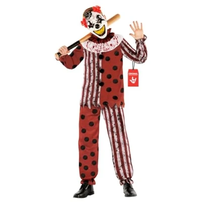 Afbeelding van Morph clownkostuum moordenaar voor kinderen, clownkostuum, moordenaar, Halloween kostuum, clownmoordenaar, maat XL
