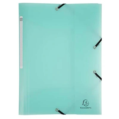 Afbeelding van Exacompta Ref. 55173E Pack van 5 elastieken chroomaline pastel 3 kleppen doorschijnend polypropyleen afmetingen 24 x 32 cm voor DIN A4 kleur: pastelgroen