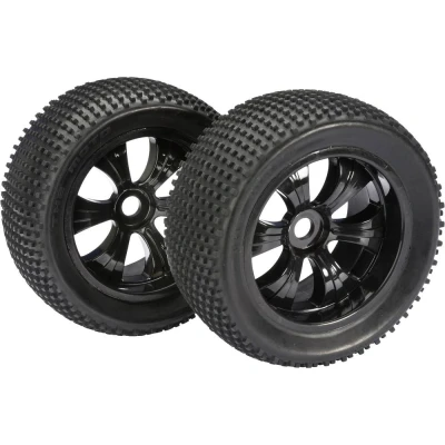 Afbeelding van Absima 1:8 Truggy Complete wielen Dirty 6 spaaks Zwart 2 stuk(s)