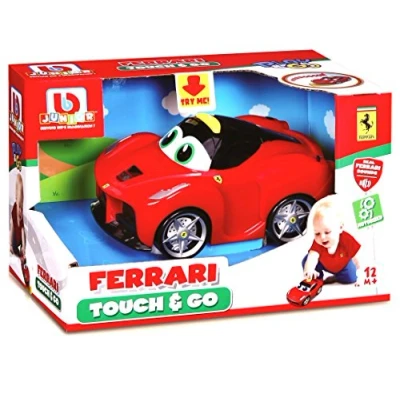 Afbeelding van Bburago, miniatuurauto van de Junior Ferrari met Drukknop, Rood