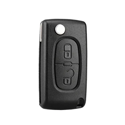 Afbeelding van Heart Horse 2 knops opvouwbare autosleutelhoes voor Peugeot 206 407 307 607 Citroën C2 C3 C4 C5 C6 C8 Xsara CE0523 Berlingo afstandsbediening sleutelhoes (met groef, zonder batterijhouder)
