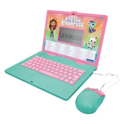 Afbeelding van Lexibook, Gabby en het magische huis, tweetalige educatieve computer FRANS/ENGELS, 124 taalactiviteiten, schrijven, wiskunde, logica, muziek games, roze/blauw, JC598GDHi1
