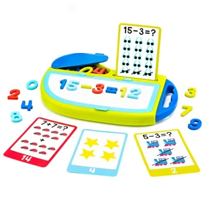 Afbeelding van Learning Resources AlphaMagnets GO activiteitenset, magnetische cijfers voor kinderen, educatief, speelgoed om te tellen en wiskundig materiaal, voorschoolse berekening, 73 stuks, vanaf 3 jaar,