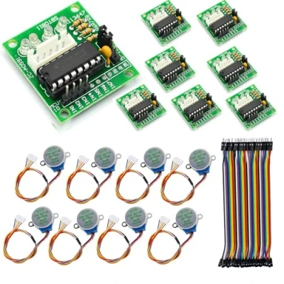 Afbeelding van GERUI Set van 8 stappenmotoren 5V 28BYJ 48 ULN2003 en pilotenkaarten voor Arduino