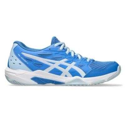 Afbeelding van Asics Gelrocket 11 Volleybalschoenen, Dames, Maat: 39.5, Blue coast/white Textiel/ synthetisch