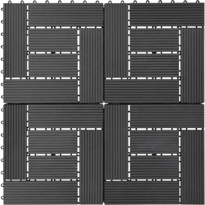 Afbeelding van Terrastegels 30x30 cm 1 m² HKC zwart 11 st