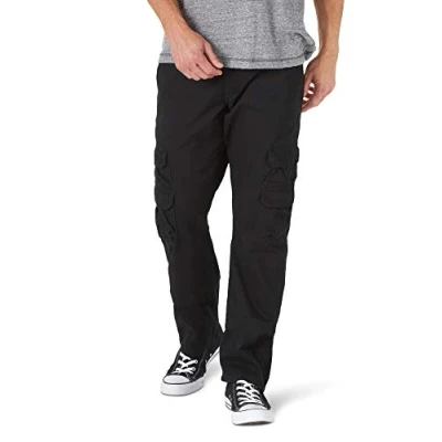 Afbeelding van Wrangler hoogwaardige cargobroek, casual, rechte snit, voor heren, zwart.