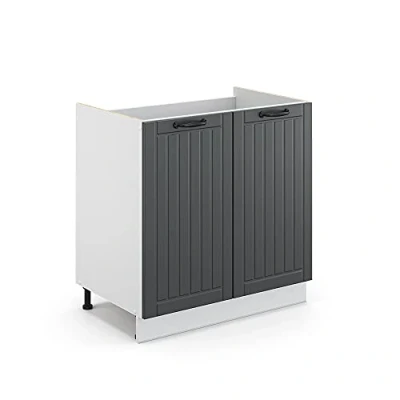 Afbeelding van Vicco Wastafelkast Fame Line, Antraciet landhuis/Wit, 80 cm zonder werkblad