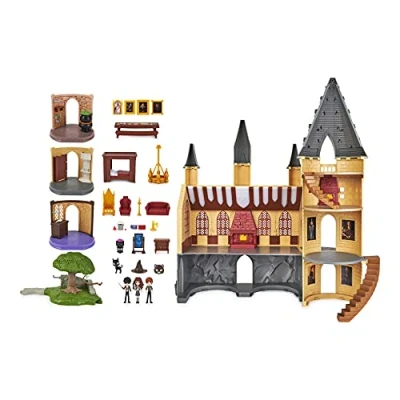 Afbeelding van Harry Potter Deluxe Magic Minis Wizarding World Kasteel Zweinstein 60 cm interactief met geluiden en verlichting, 3 figuren 22 accessoires 6062278 speelgoed voor kinderen vanaf 5 jaar